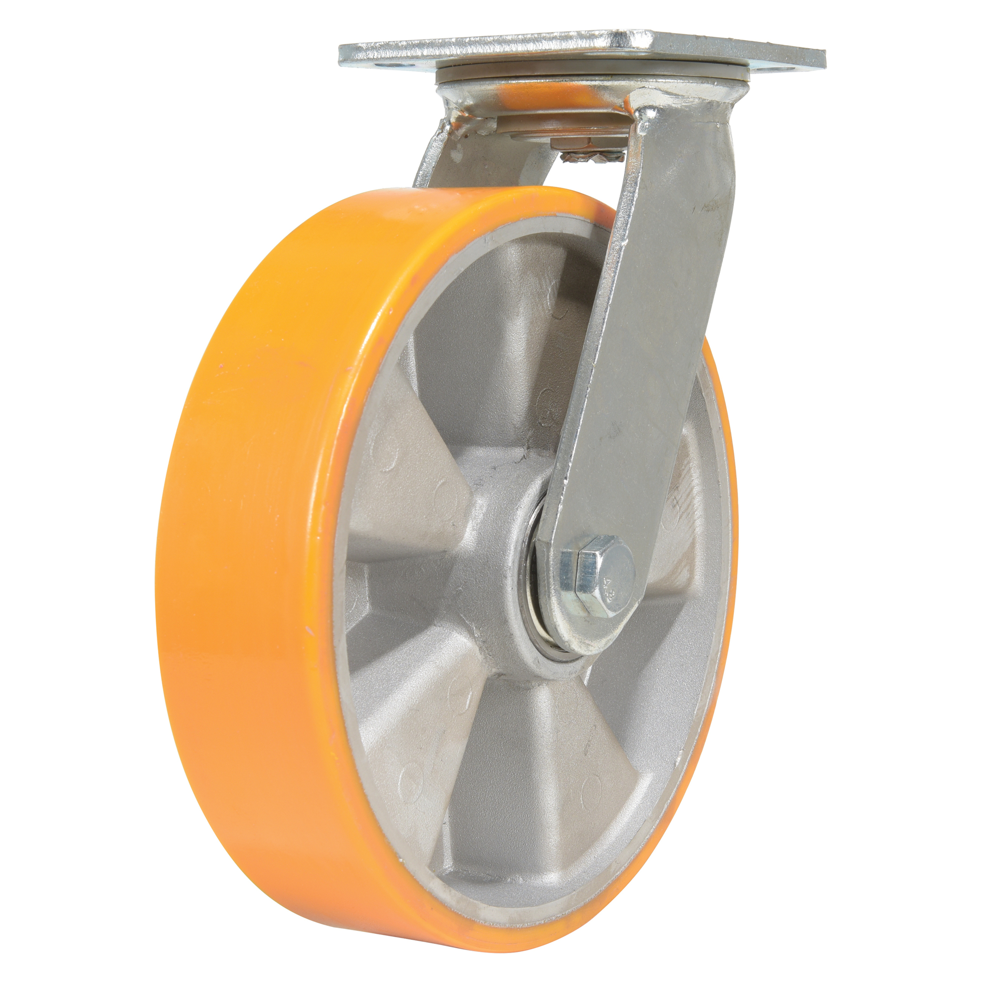 Vestil Polyurethane Swivel Caster - 8in. x 2in., 1543-Lb. Capacity, Zinc Plated, Model# CST-VE-8X2PUA-S